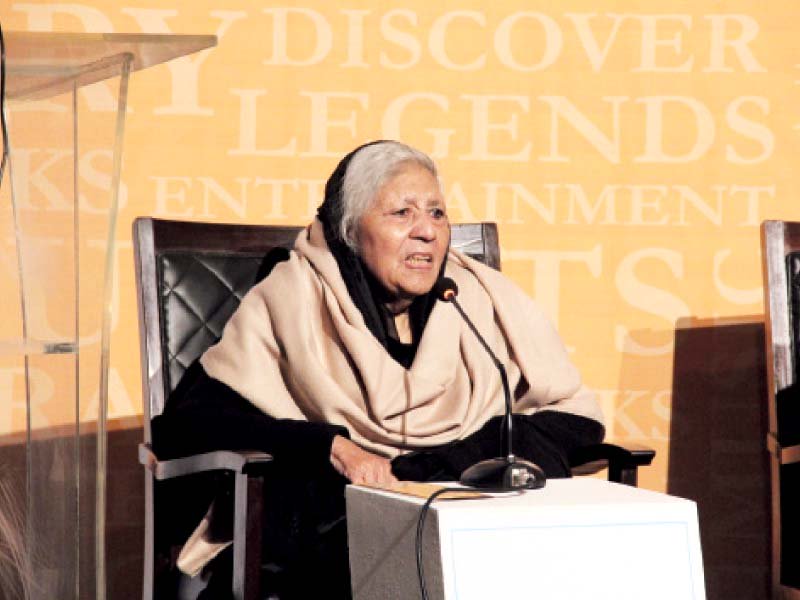 famous writer bano qudsia speaks at a session on day ii photo abid nawaz express