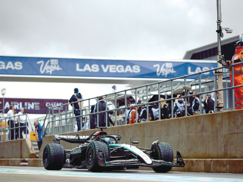 mercedes british driver george russell takes part in the third practice session ahead of the formula one british grand prix at the silverstone motor racing circuit photo afp