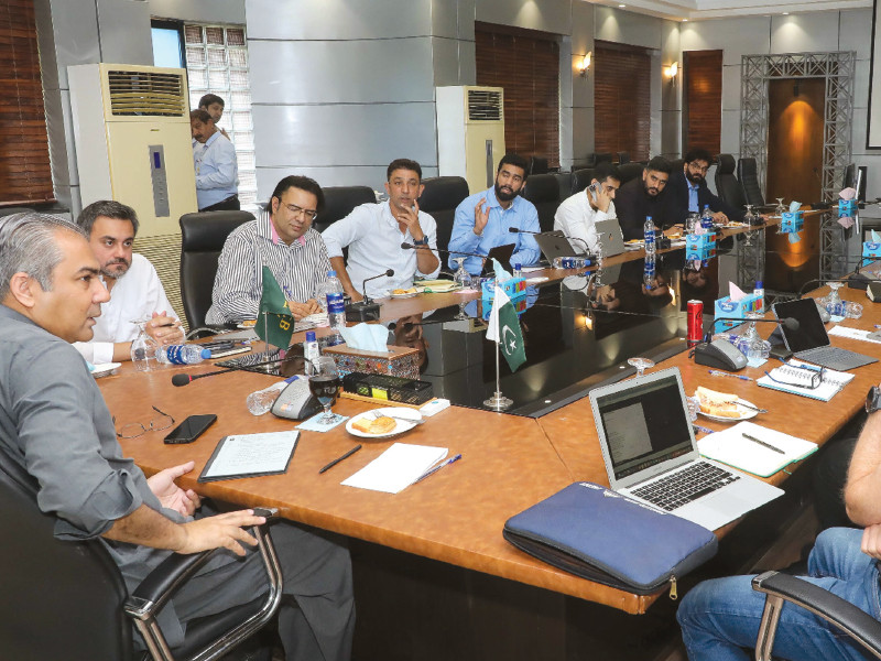pcb chairman mohsin naqvi chairs a high level board meeting photo pcb