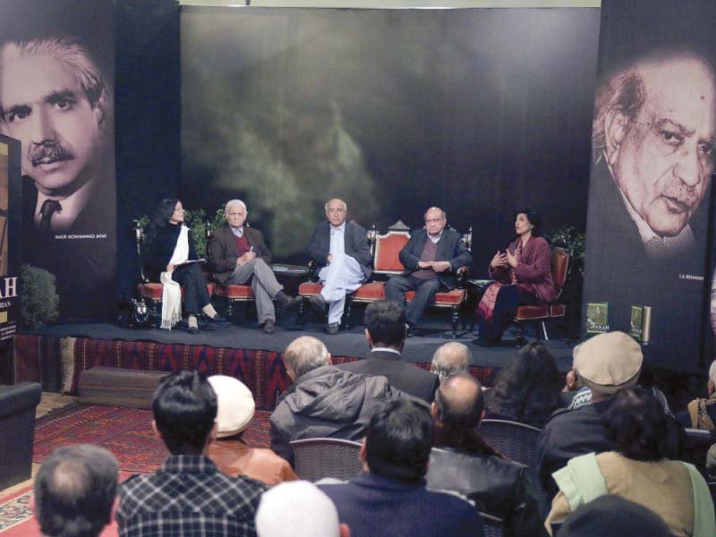 panellists speak at the book launch of jinnah as a parliamentarian photo express