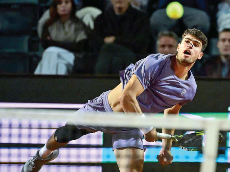 carlos alcaraz saw off serbia s laslo djere to reach the italian open last 16 for the first time photo afp carlos alcaraz saw off serbia s laslo djere to reach the italian open last 16 for the first time photo afp