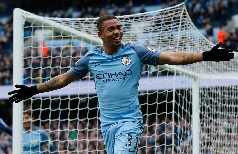manchester city 039 s gabriel jesus celebrates scoring their first goal against swansea on february 5 2016 photo reuters