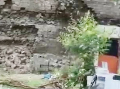 engineer suspended over collapsed wall