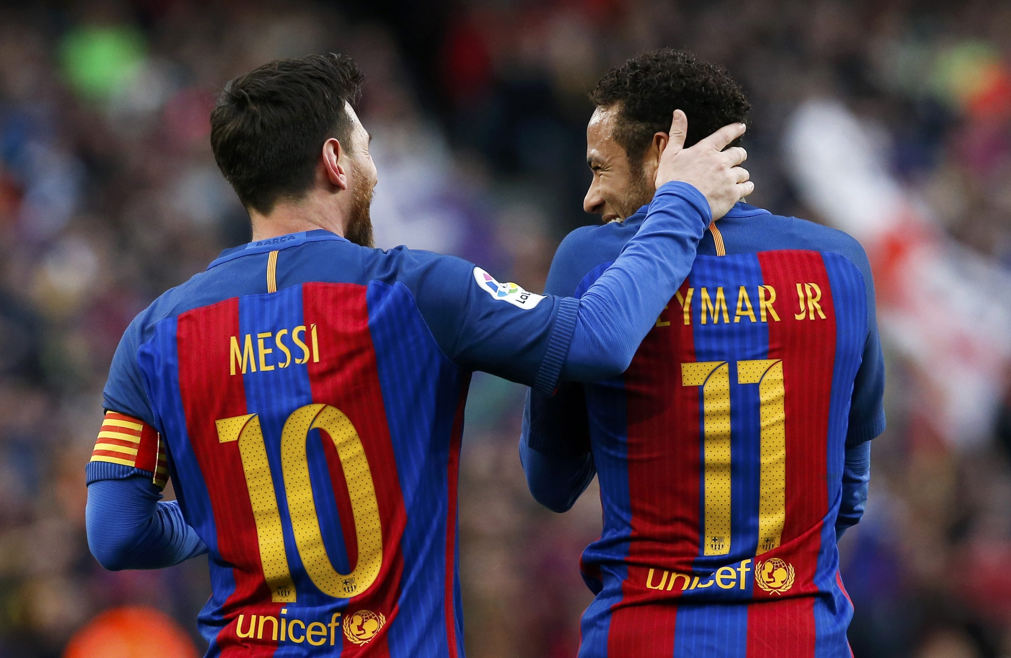 barcelona 039 s lionel messi with teammate neymar photo reuters