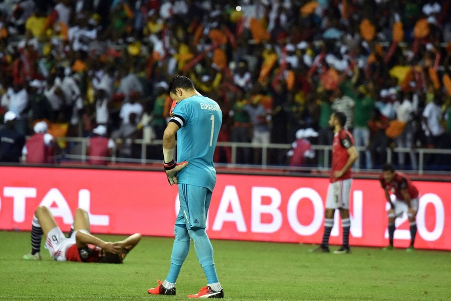 egypt 039 s goalkeeper essam el hadary walks off the pitch after his side lost 2 1 to cameroon in the 2017 africa cup of nations final photo afp