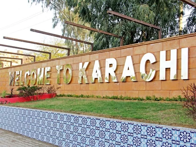 dmc malir has affixed new letters reading welcome to karachi to a wall at star gate intersection photo ayesha mir express dmc malir has affixed new letters reading welcome to karachi to a wall at star gate intersection photo ayesha mir express