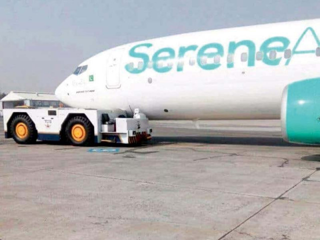 a serene air plane was damaged by a tug photo inp a serene air plane was damaged by a tug photo inp