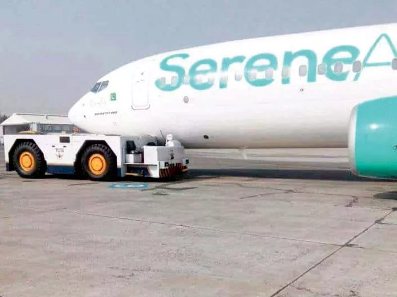 a serene air plane was damaged by a tug photo inp a serene air plane was damaged by a tug photo inp