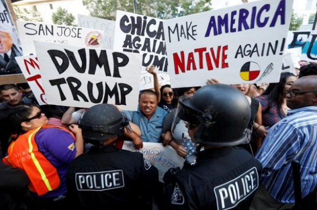 victor cristobal c of san jose chants during a demonstration outside a campaign rally for republican u s presidential candidate donald trump in san jose california u s june 2 2016 photo reuters victor cristobal c of san jose chants during a demonstration outside a campaign rally for republican u s presidential candidate donald trump in san jose california u s june 2 2016 photo reuters