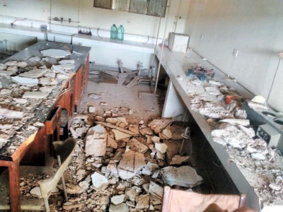 saved by a whisker part of laboratory s roof collapses at fuuast saved by a whisker part of laboratory s roof collapses at fuuast