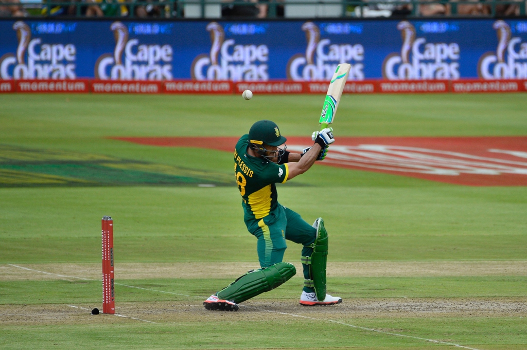 du plessis hit 185 only three short of the south african odi record as south africa piled up 367 for five photo afp