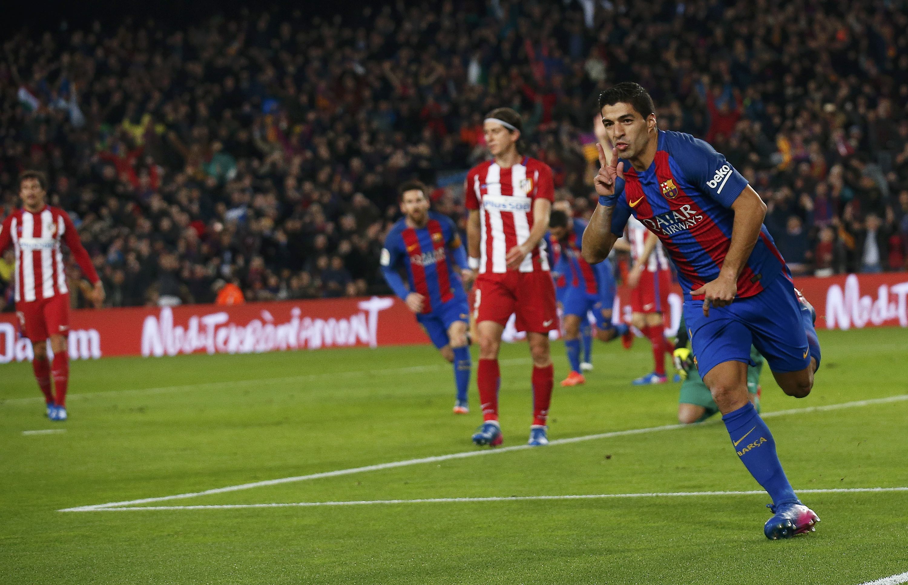 luis suarez celebrates after scoring barcelona 039 s goal photo reuters albert gea