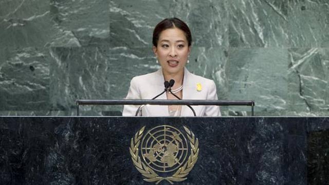 princess bajrakitiyabha addresses a u n general assembly high level meeting on the rule of law at u n headquarters in new york photo courtesy un