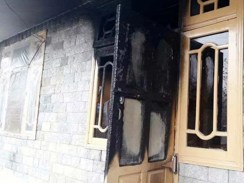 view of the front door of the nab official s home which was attacked in g b photo express view of the front door of the nab official s home which was attacked in g b photo express