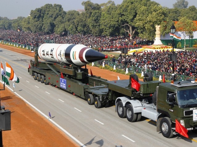 a surface to surface agni v missile is displayed during the republic day parade in new delhi photo reuters file