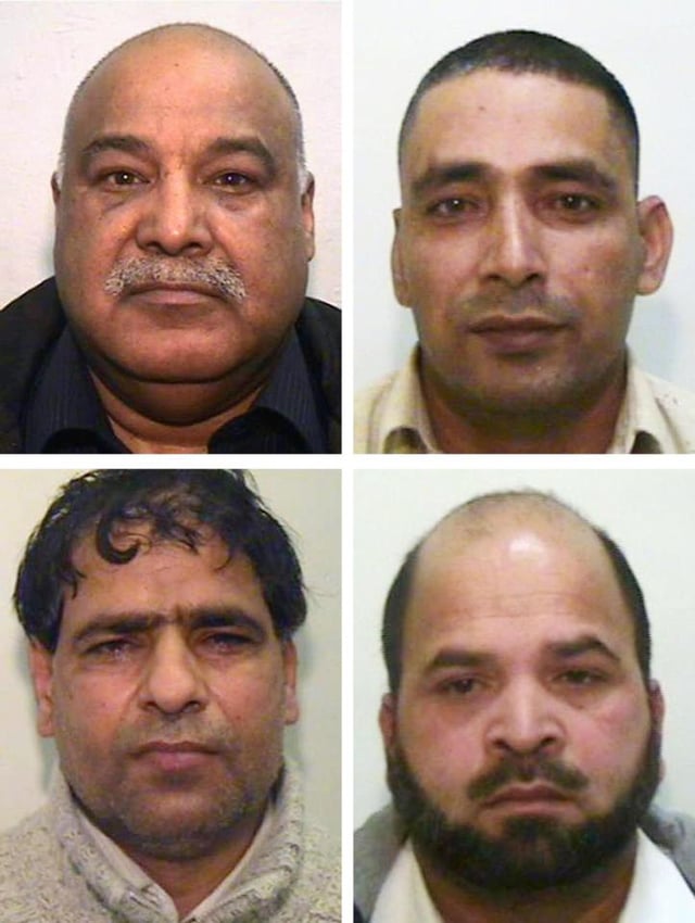 shabir ahmed adil khan abdul aziz and abdul rauf   four members of a child sex grooming gang from rochdale facing deportation to pakistan photo greater manchester police