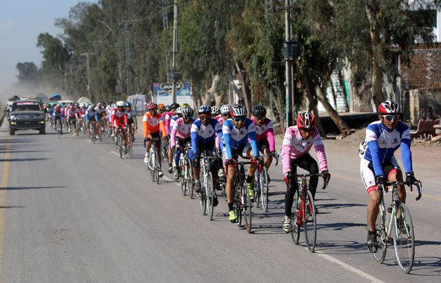 cyclists compete during the first stage of tour de galliyat mountainous regions in peshawar on february 10 2017 photo afp