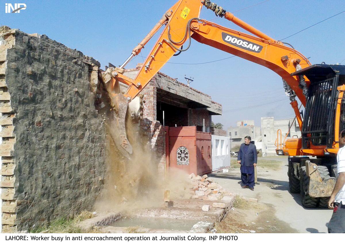 at least four shops built illegally and two houses in cantonment areas were also demolished photo inp