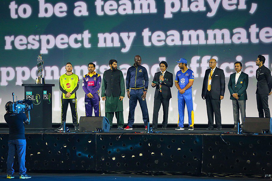 captains from each franchise during pakistan super league 039 s opening ceremony photo courtesy pcb