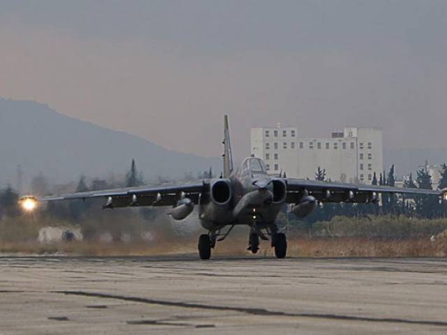 a russian sukhoi su 34 bomber lands at the russian hmeimim military base in latakia province in the northwest of syria on december 16 2015 photo afp