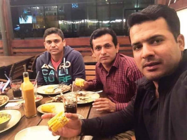 sharjeel khan and khalid latif with the alleged match fixer photo inp sharjeel khan and khalid latif with the alleged match fixer photo inp