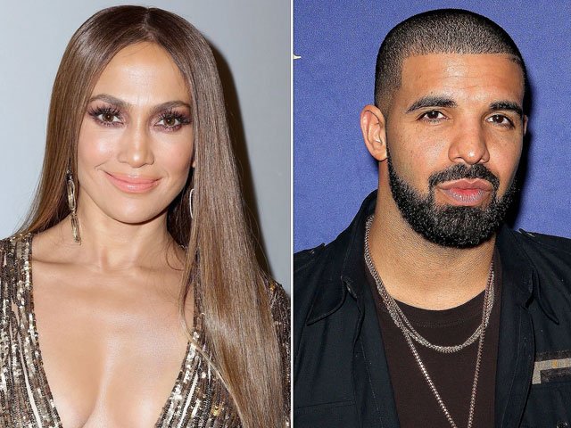 singers j lo and rapper drake photo people