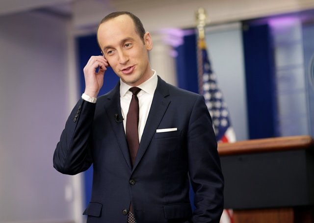 senior white house advisor stephen miller waits to go on the air in the white house briefing room in washington u s february 12 2017 photo reuters