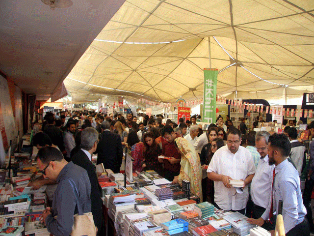 a view of the 8th karachi literature festival on sunday a view of the 8th karachi literature festival on sunday