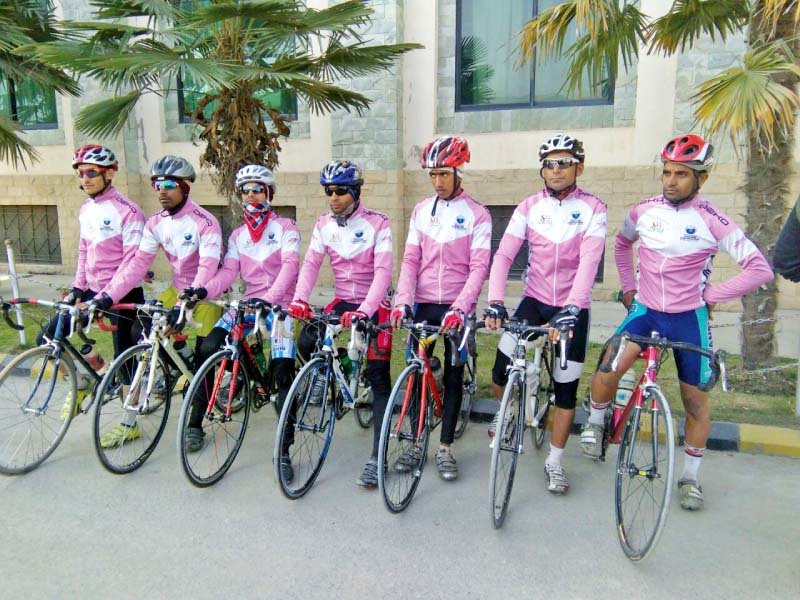 cyclists who participated in tour de galiyat rest after reaching nathiagali photo express