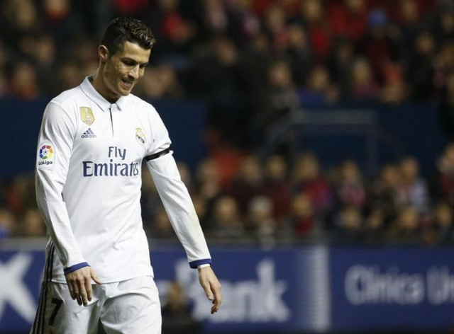 real madrid 039 s cristiano ronaldo reacts during the match against osasuna photo reuters real madrid 039 s cristiano ronaldo reacts during the match against osasuna photo reuters