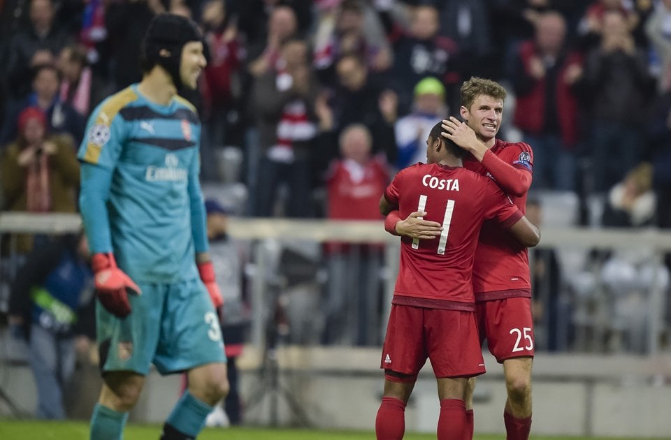 bayern thrashed arsenal 5 1 in munich in their previous meeting in november 2015 photo afp