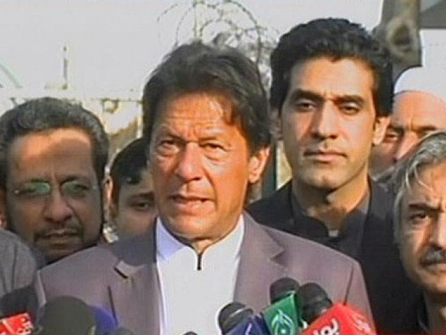 pakistan tehreek e insaf chairman imran khan addresses media outside lahore airport on tuesday february 14 2017 screengrab
