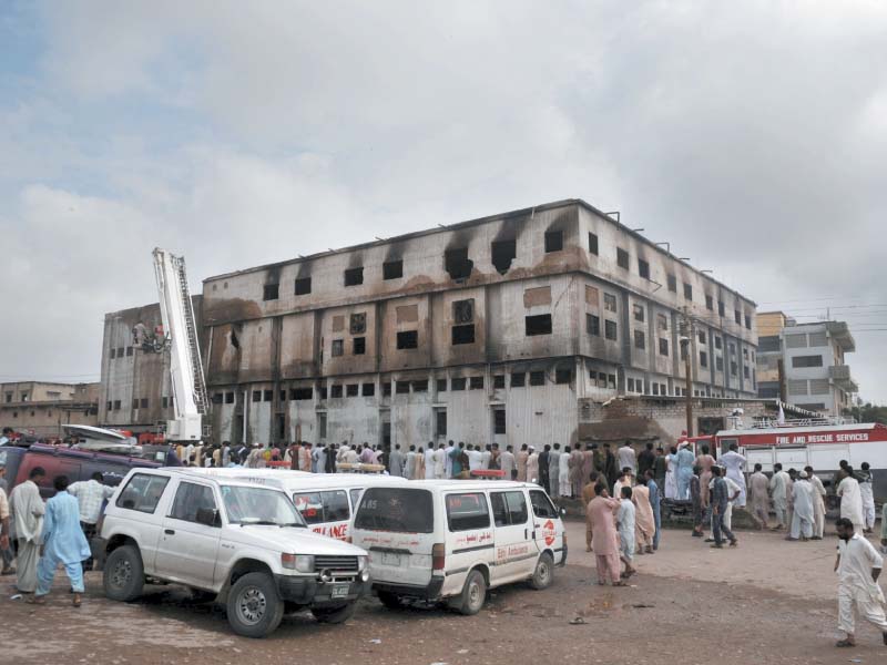 more than 250 people were killed in the fire at ali enterprises garments factory in baldia town on september 11 2012 the case will now be heard inside jail premises photo file