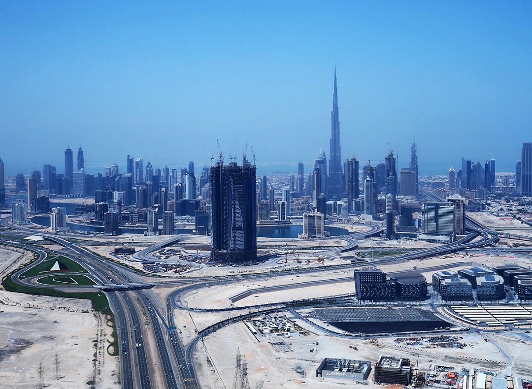 an ariel view shows the burj khalifa the world 039 s tallest tower dominating the dubai skyline photo afp