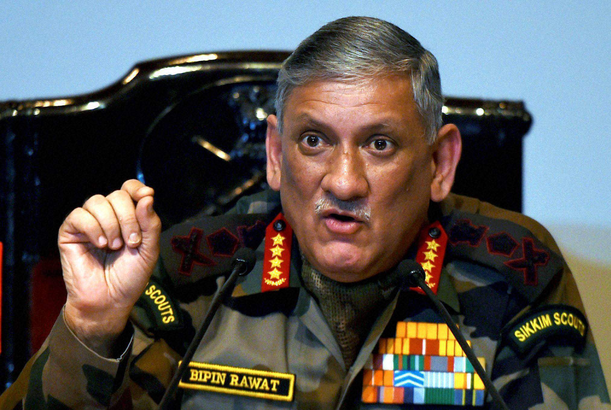 bipin rawat warns that kashmiris who obstruct operations in the occupied valley will also be treated as terrorists photo pti