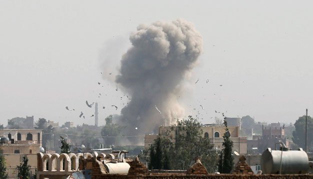 eight women a child killed in air raid near yemen capital medics