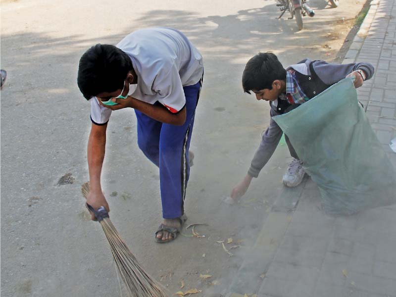 shared responsibility students launch cleanliness drive in malir