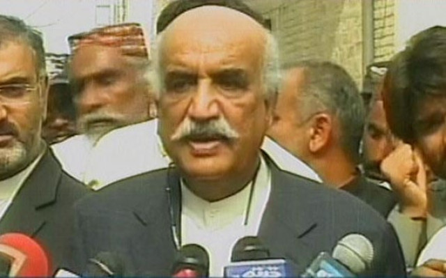 leader of the opposition in national assembly khurshid shah talking to media in sukkur on february 19 2017 express news screen grab leader of the opposition in national assembly khurshid shah talking to media in sukkur on february 19 2017 express news screen grab