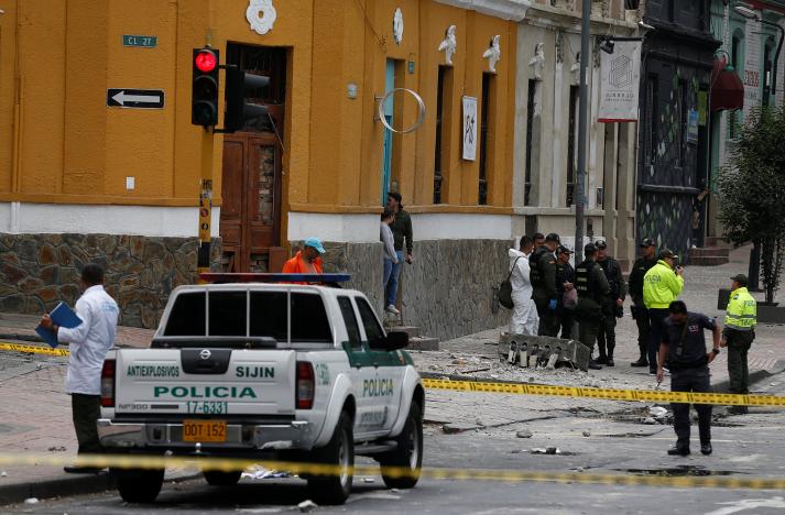 police work the scene where an explosion occurred near bogota 039 s bullring colombia february 19 2017 photo reuters