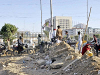 the sindh high court is hearing a petition regarding the awarding of the contract for the construction of university road to an unqualified private contractor photo file