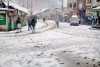 snow covers a road in the alpuri after the first snowfall of the season photo inp