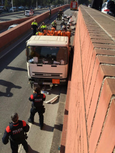spanish police arrest man driving truck full of gas bottles