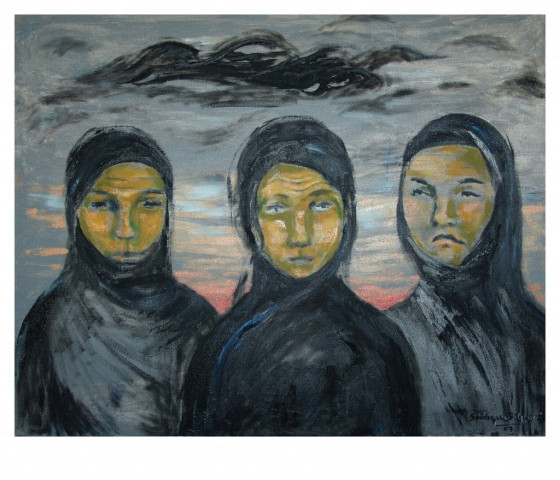 siddiqua bilgrami has given detailed account of women by showing their sufferings in warfare photo courtesy chawkandi art gallery siddiqua bilgrami has given detailed account of women by showing their sufferings in warfare photo courtesy chawkandi art gallery