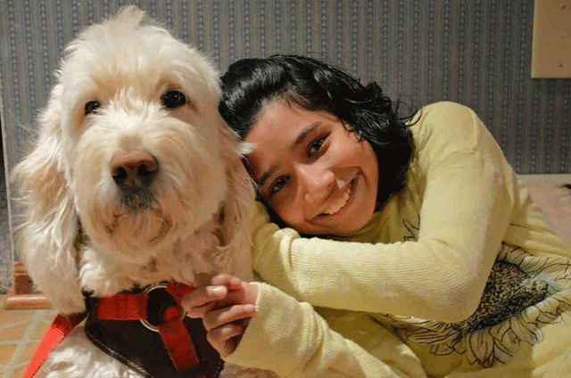 ehlena fry and her trained service dog wonder are shown in this handout photo provided by the american civil liberties union photo reuters