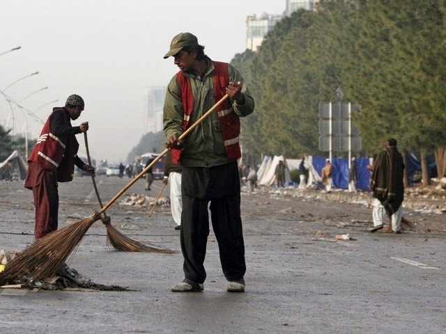 strike comes as abbottabad wasa gears up to take over sanitation water supply works in area photo express file