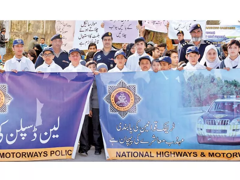head nicon group of colleges aziz fatima naz commends nhmp for providing road safety awareness to students photo express