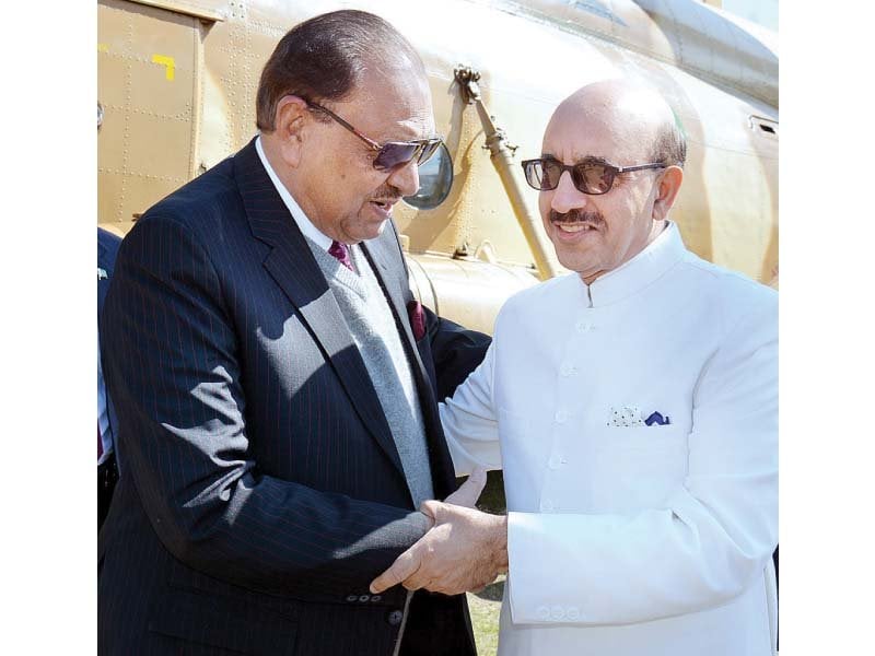 ajk president receives president mamnoon upon arrival in muzaffarabad photo app