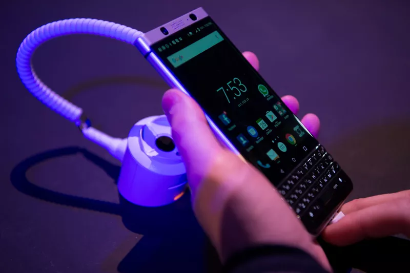 the new blackberry key one is displayed at the mobile world congress centre in barcelona on february 25 2017 before the start of the world 039 s biggest mobile fair held from february 22 to february 25 photo afp the new blackberry key one is displayed at the mobile world congress centre in barcelona on february 25 2017 before the start of the world 039 s biggest mobile fair held from february 22 to february 25 photo afp