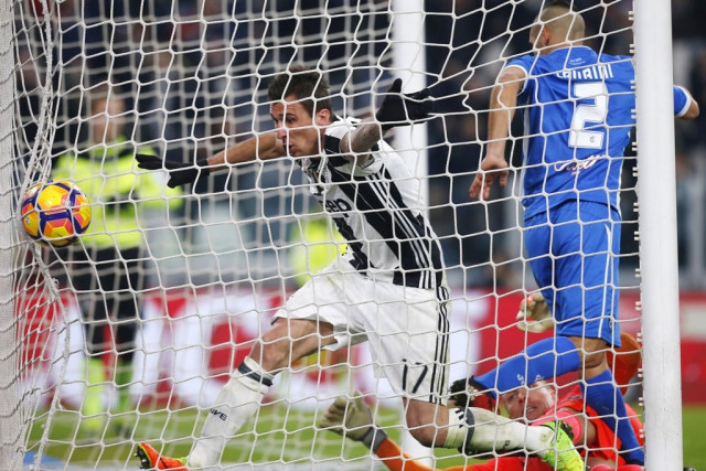 ushering it home mandzukic opened the scoring for juventus in what proved to be a tricky outing for the runaway leaders against empoli photo afp ushering it home mandzukic opened the scoring for juventus in what proved to be a tricky outing for the runaway leaders against empoli photo afp