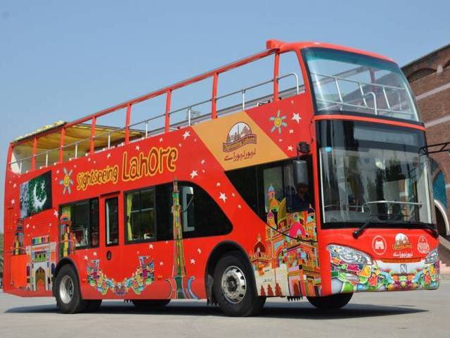 double decker bus of sightseeing lahore photo online